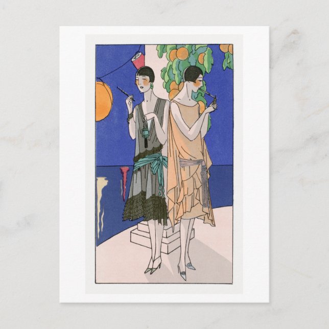 Postal Placa de moda de los años 1920 para batas de la no (Anverso)