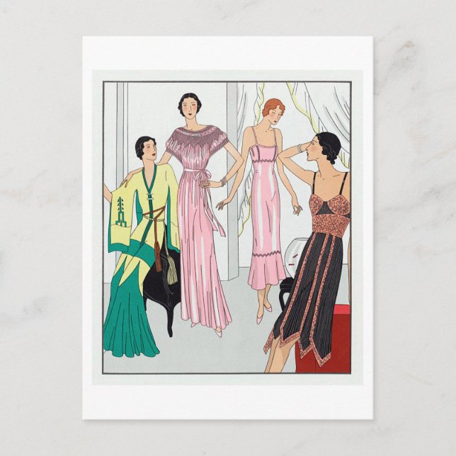 Postal Placa de moda de los años 1920 para patines y roll (Anverso)