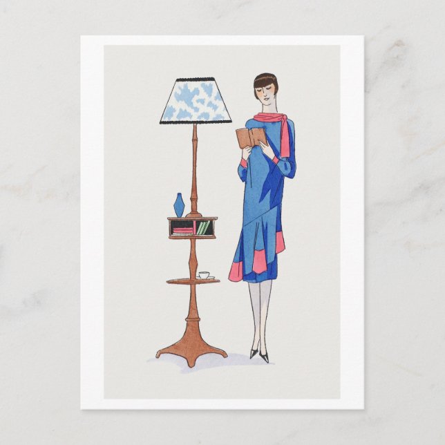Postal Placa de moda de los años 20 para el día y la lect (Anverso)