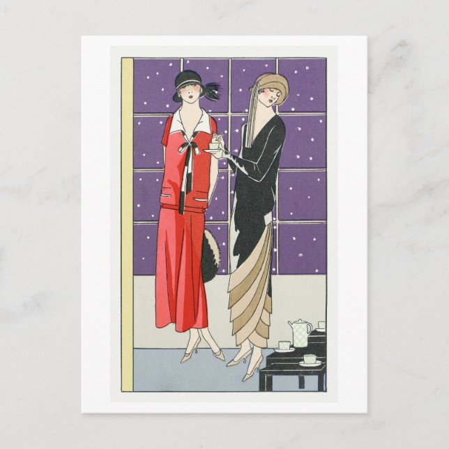 Postal Placa de moda de los años 20 para vestidos (Anverso)