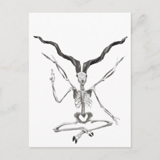 Postal Placa Esquelética de Baphomet