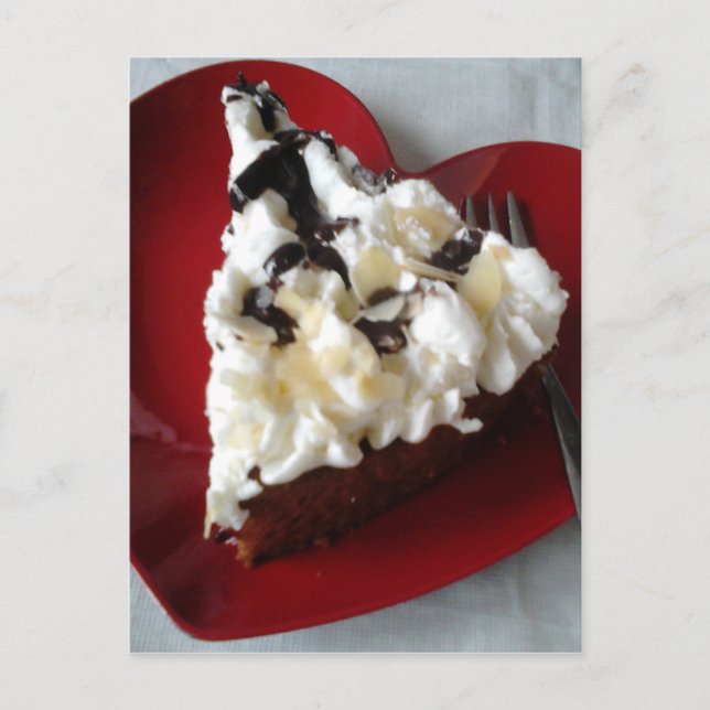 Postal Placa para el corazón de pasteles de chocolate (Anverso)