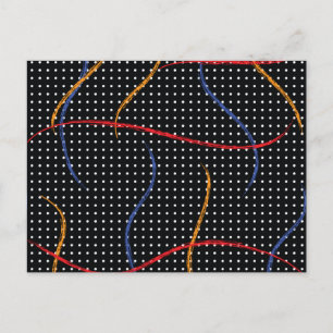 Postal Placa y puntos de pintura retro