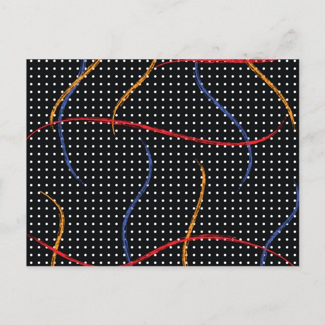 Postal Placa y puntos de pintura retro (Anverso)