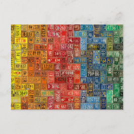 Postal Placas Coloridas de los 50 Estados