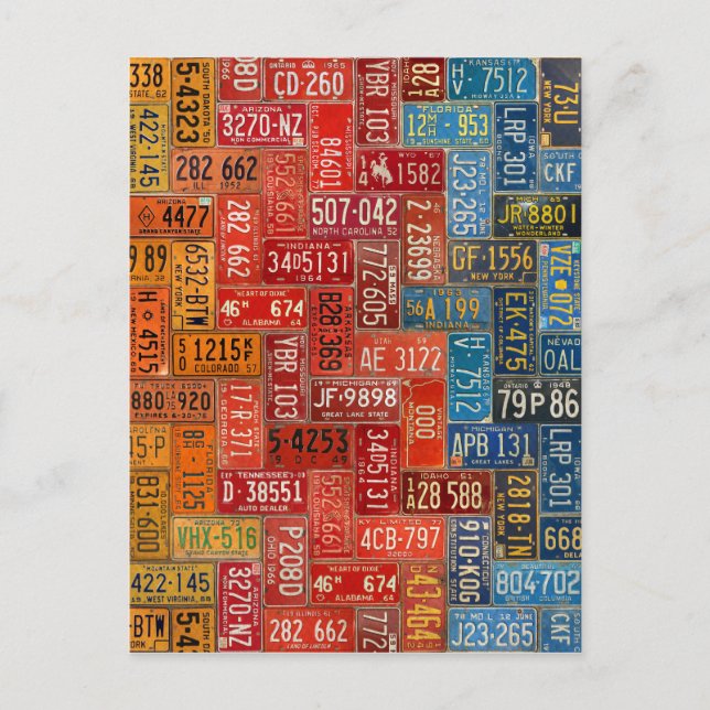 Postal Placas coloridas de los 50 estados (Anverso)