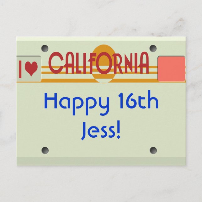 Postal Placas de California (Anverso)