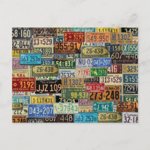 Postal Placas de licencias antiguas