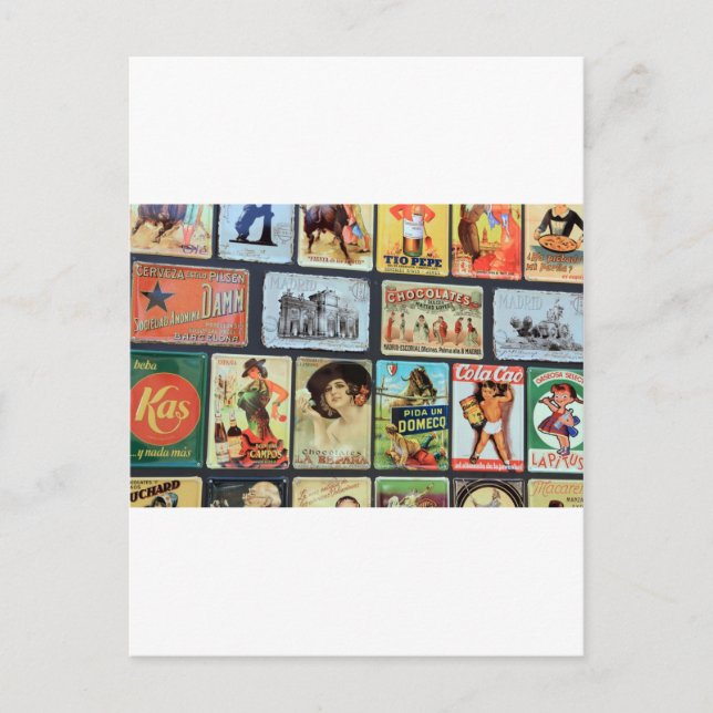 Postal Placas metalizado españolas (Anverso)