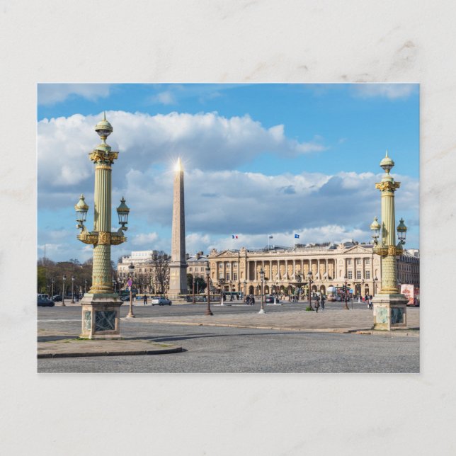 Postal Place de la Concorde y obelisk - París, Francia (Anverso)