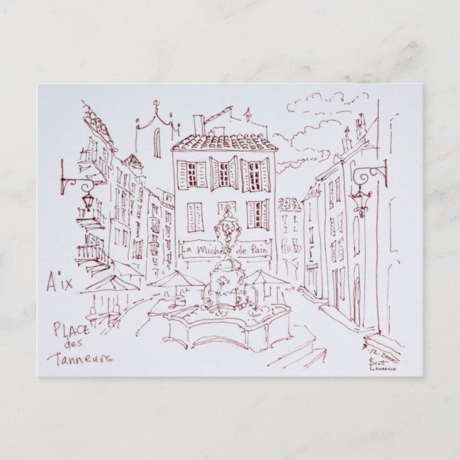 Postal Place des Tanneurs | Aix en Provence, Francia (Anverso)