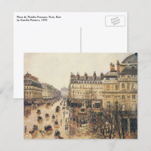 Postal Place du Théâtre Français, París Lluvia de Pissarr