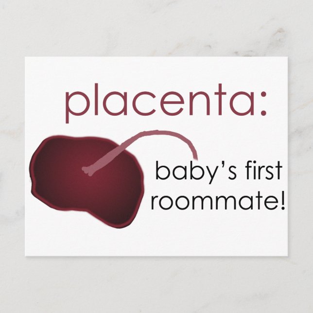 Postal placenta, el primer compañero de cuarto del bebé (Anverso)