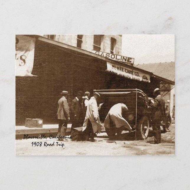Postal Placerville, California1908 Road Trip (Anverso)