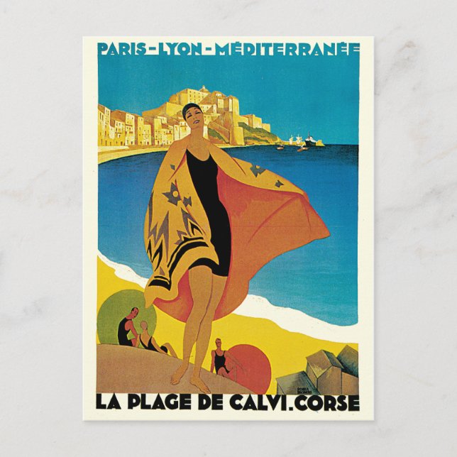 Postal Plage de Calvi del La (Anverso)