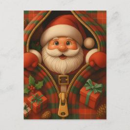 Postal Plaid Santa Claus Christmas Design