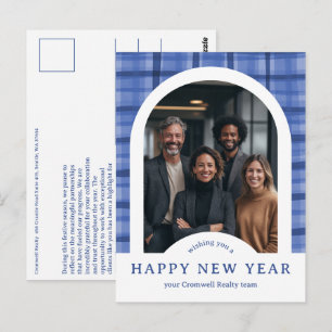Postal Plaids Navideños Empresariales Personalizados con