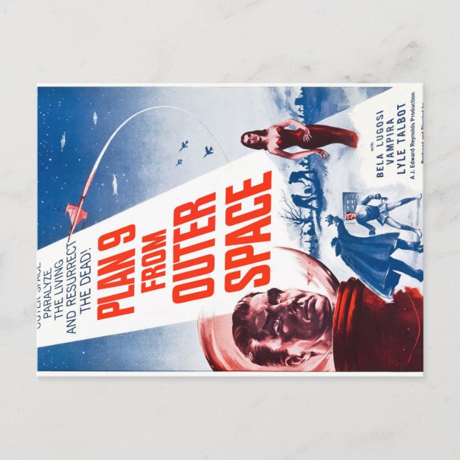 Postal Plan 9 desde el espacio ultraterrestre (Anverso)