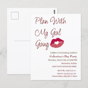 Postal Plan con mi pandilla de galentina personalizada