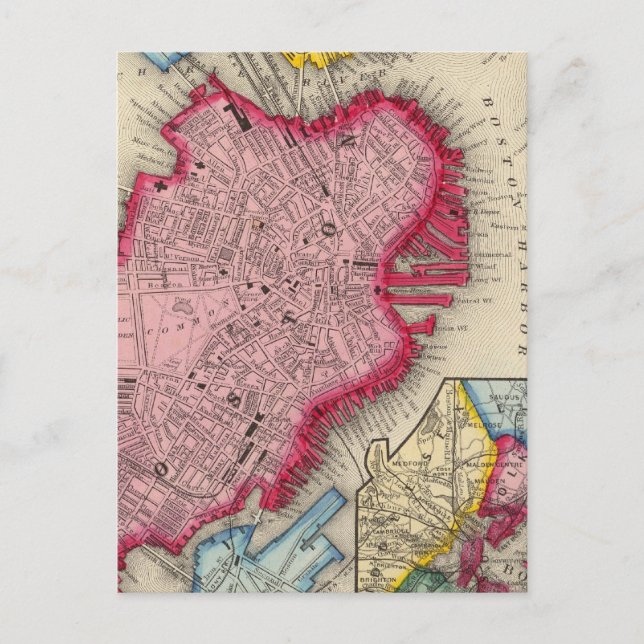 Postal Plan De Boston (Anverso)