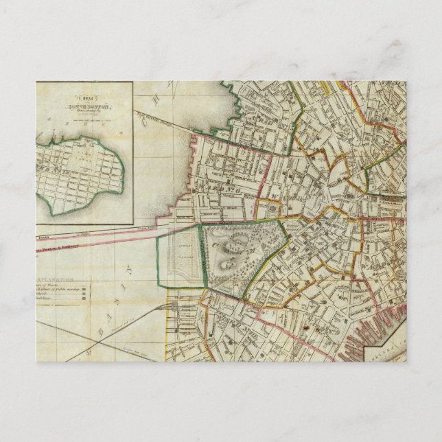 Postal Plan de Boston y Charleston (Anverso)