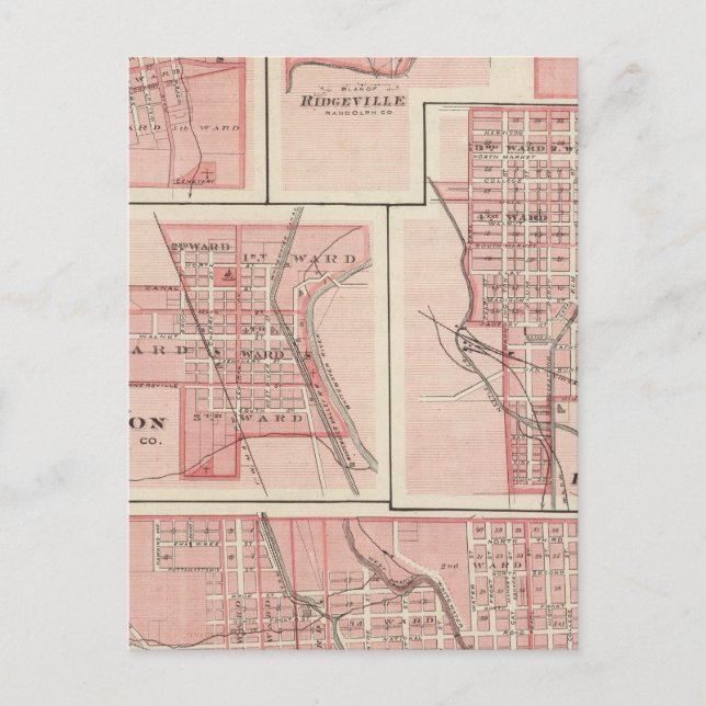 Postal Plan de Cambridge City, Wayne Co con Newport (Anverso)