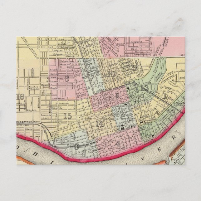 Postal Plan De Cincinnati Y Cercanías (Anverso)