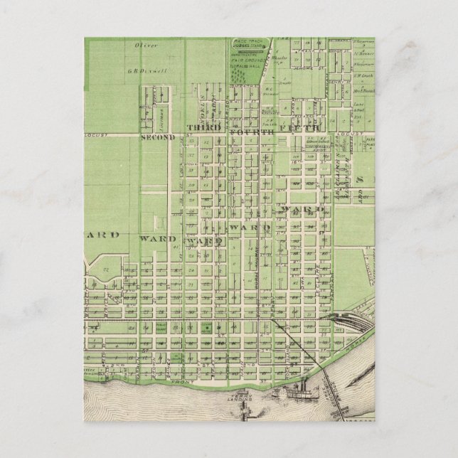 Postal Plan de Davenport, condado de Scott, estado de Iow (Anverso)