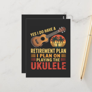 Postal Plan de jubilación de ukulele divertido