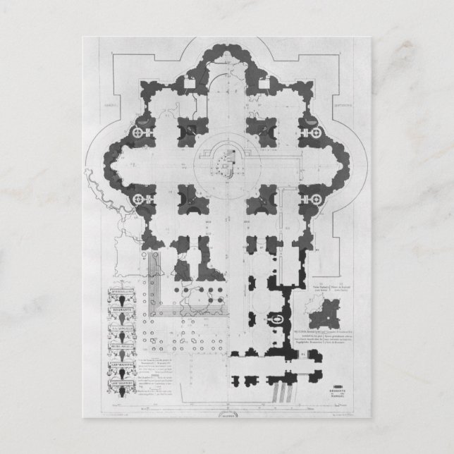 Postal Plan de la Basílica de San Pedro (Anverso)