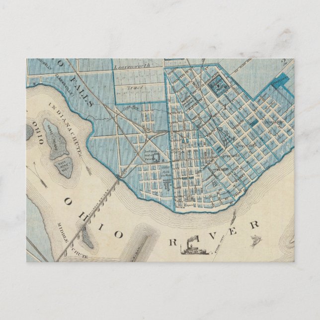 Postal Plan de la ciudad de Jeffersonville y sus alrededo (Anverso)