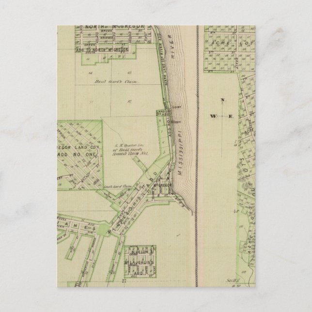 Postal Plan de la ciudad de McGregor (Anverso)