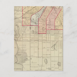 Postal Plan de la ciudad de Minneapolis y sus alrededores