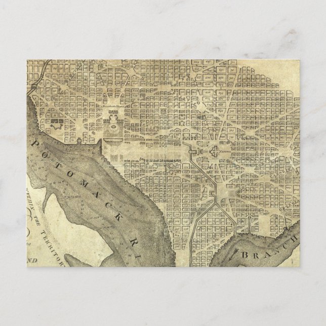 Postal Plan de la ciudad de Washington (Anverso)