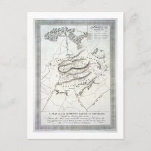 Postal Plan de la Gloriosa Batalla de Waterloo (engravi