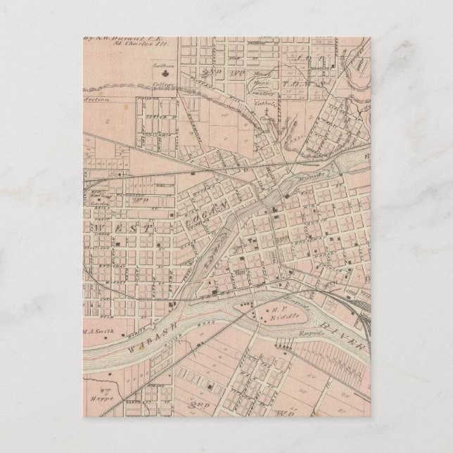 Postal Plan de Logansport, Cass Co (Anverso)