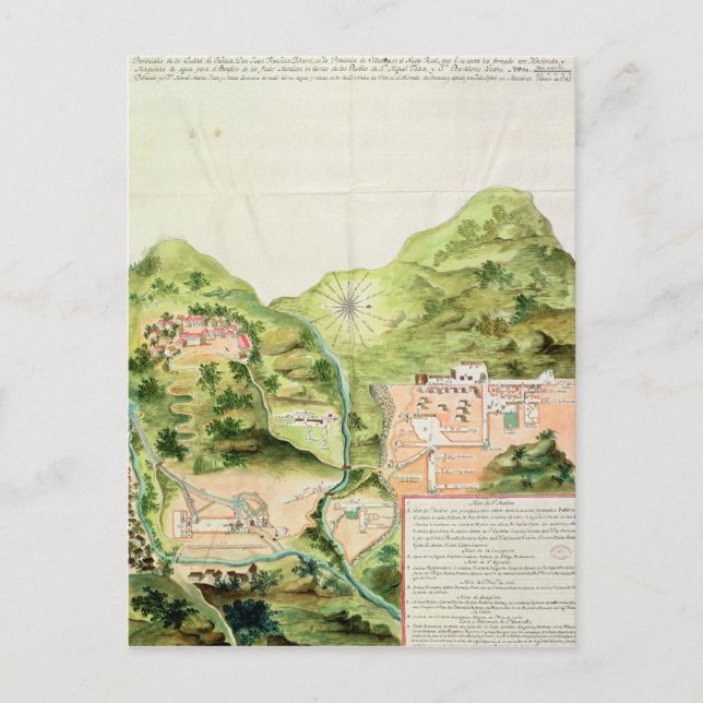 Postal Plan de Minas de Oaxaca, México, 1785-87 (Anverso)