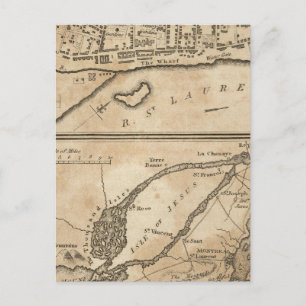 Postal Plan de Montreal, con un mapa de las islas