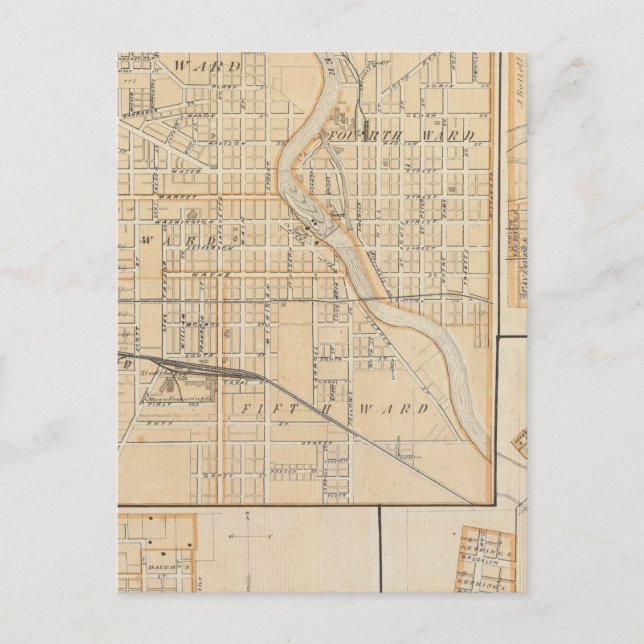 Postal Plan de plegado sur con Mishawaka (Anverso)