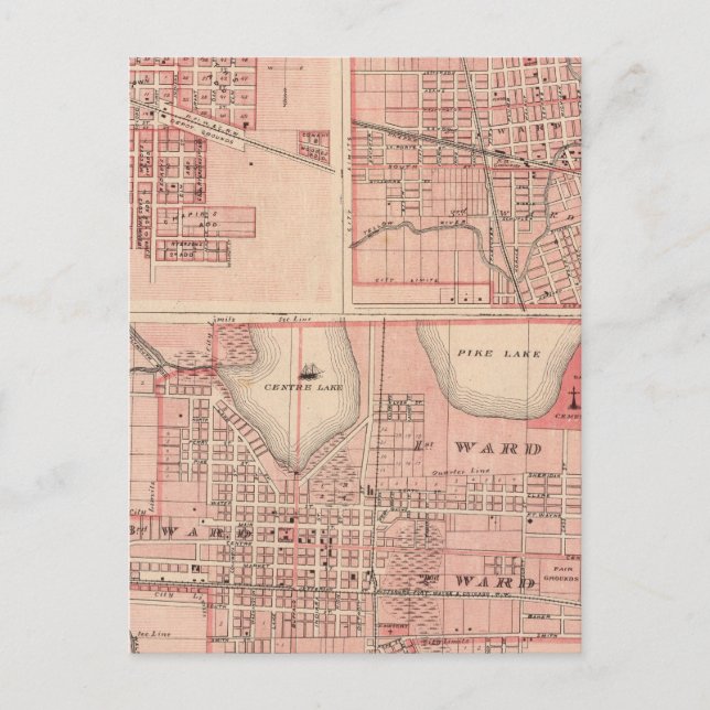 Postal Plan de Varsovia con Pierceton, Plymouth (Anverso)