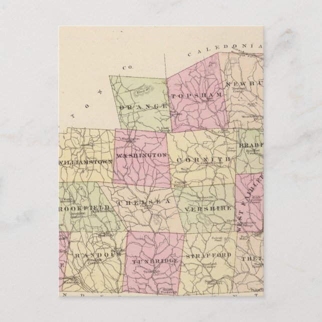 Postal Plan del condado de Naranja en Vermont (Anverso)