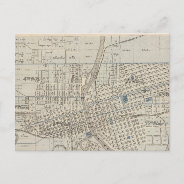 Postal Plan Des Moines, Condado de Polk, Iowa (Anverso)