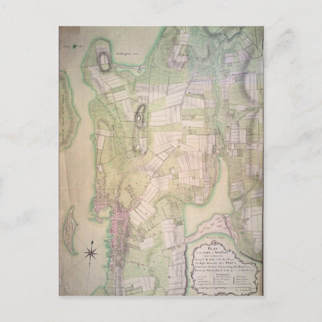 Postal Plan militar de Newport, 1777 (Anverso)