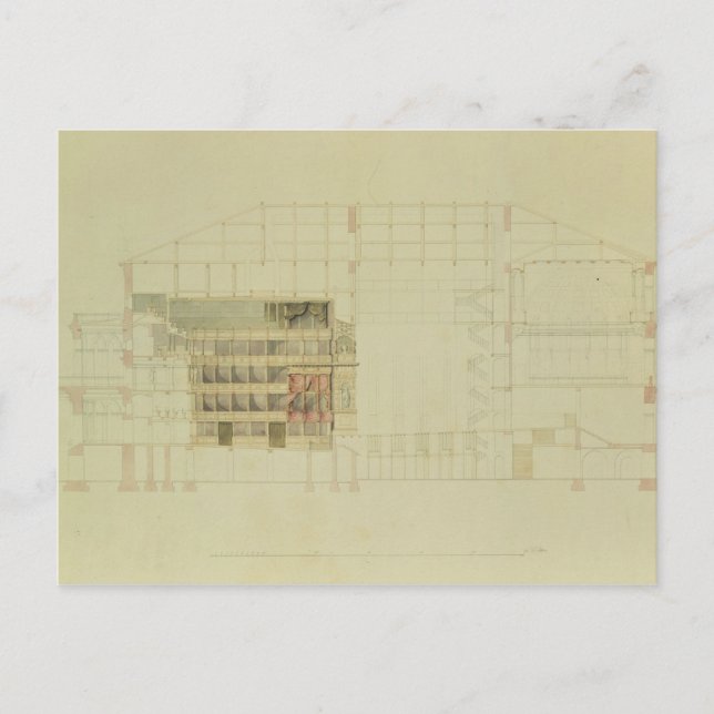 Postal Plan para el Teatro Real de Dresden, c.1838 (Anverso)