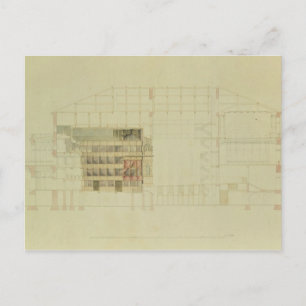Postal Plan para el Teatro Real de Dresden, c.1838
