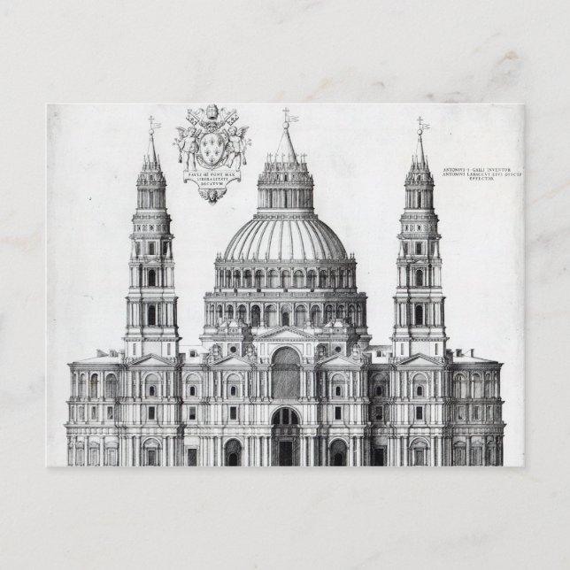 Postal Plan para San Pedro, Roma, 1539 (Anverso)