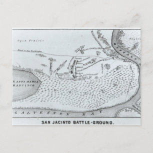 Postal Plan terrestre de la batalla de San Jacinto