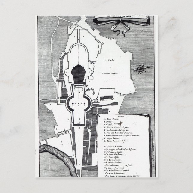 Postal Plan terrestre del Vaticano, Roma (Anverso)