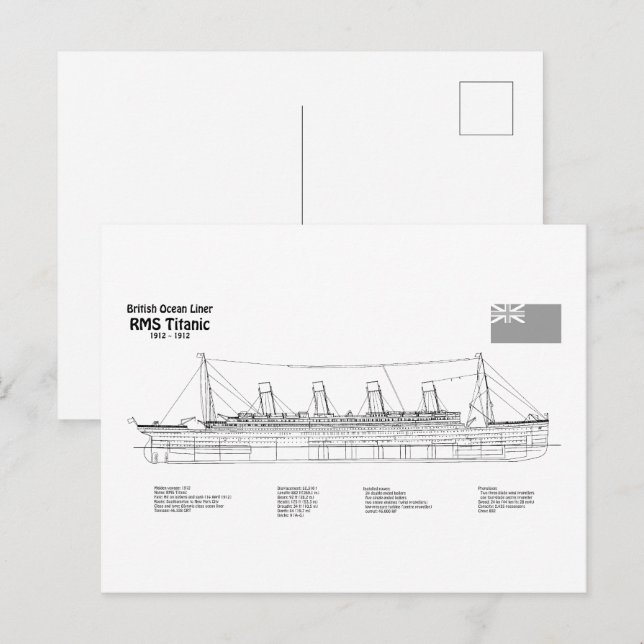 Postal Planes del plan de transporte marítimo Titanic (Anverso / Reverso)