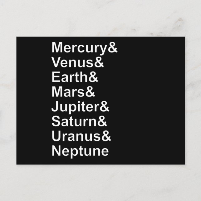 Postal Planet Names Ampersand - Solar System Planets (Anverso)